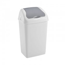 60L Plastic Swing Bin for Home & Kitchen White