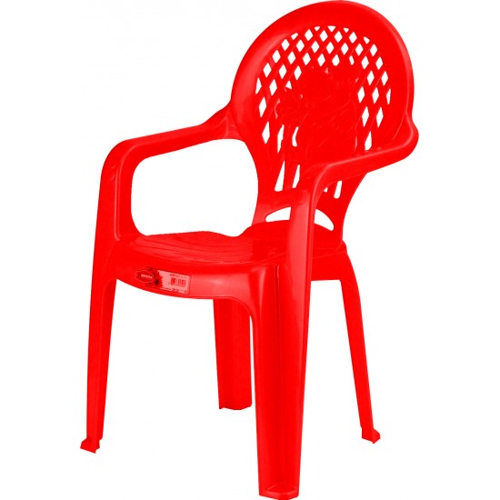 Red Plastic Children Chairs 56 Height