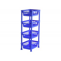 4 Tier Plastic Vegetable and Fruit Rack Blue