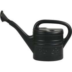 Black Plastic Watering Can 10L with Removable Sprinkler