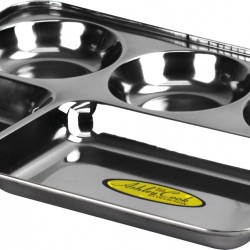 5 Compartment Stainless Steel Serving Tray 34x24cm