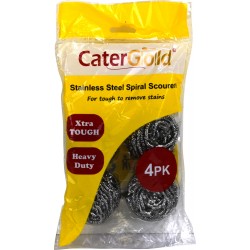 CaterGold Stainless Steel Spiral W15 Scourer 4pk 