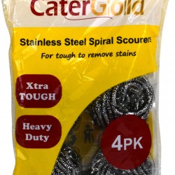 CaterGold Stainless Steel Spiral W15 Scourer 4pk 