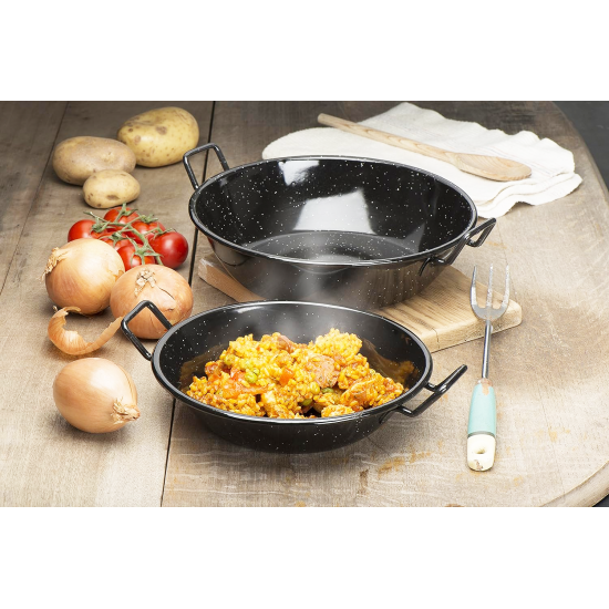 Non Stick Enamel Kadai Wok Pan 22cm