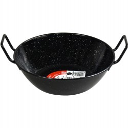 Non Stick Deep Frying Kadai Enamel Coated Wok (24cm)