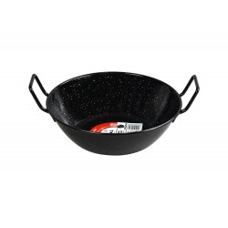 Non Stick Deep Frying Kadai Enamel Coated Wok (24cm)