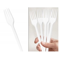 White Reusable Plastic Forks 100pk