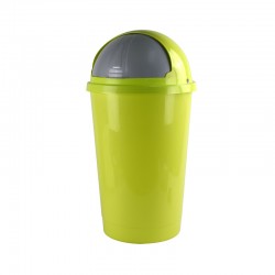 50L Plastic Bullet Bin Kitchen Waste Rubbish Bin Plastic Roller Bullet Top Lid Garbage Dustbin Lime Green