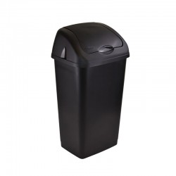 60LPlastic Swing bin Waste Bin Kitchen Swing Top Plastic Black Home Office Rubbish Dustbins Heavy Duty