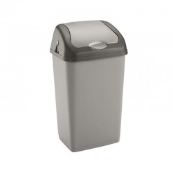 60LPlastic Swing bin Waste Bin Kitchen Swing Top Plastic Grey Talpa Home Office Rubbish Dustbins Heavy Duty