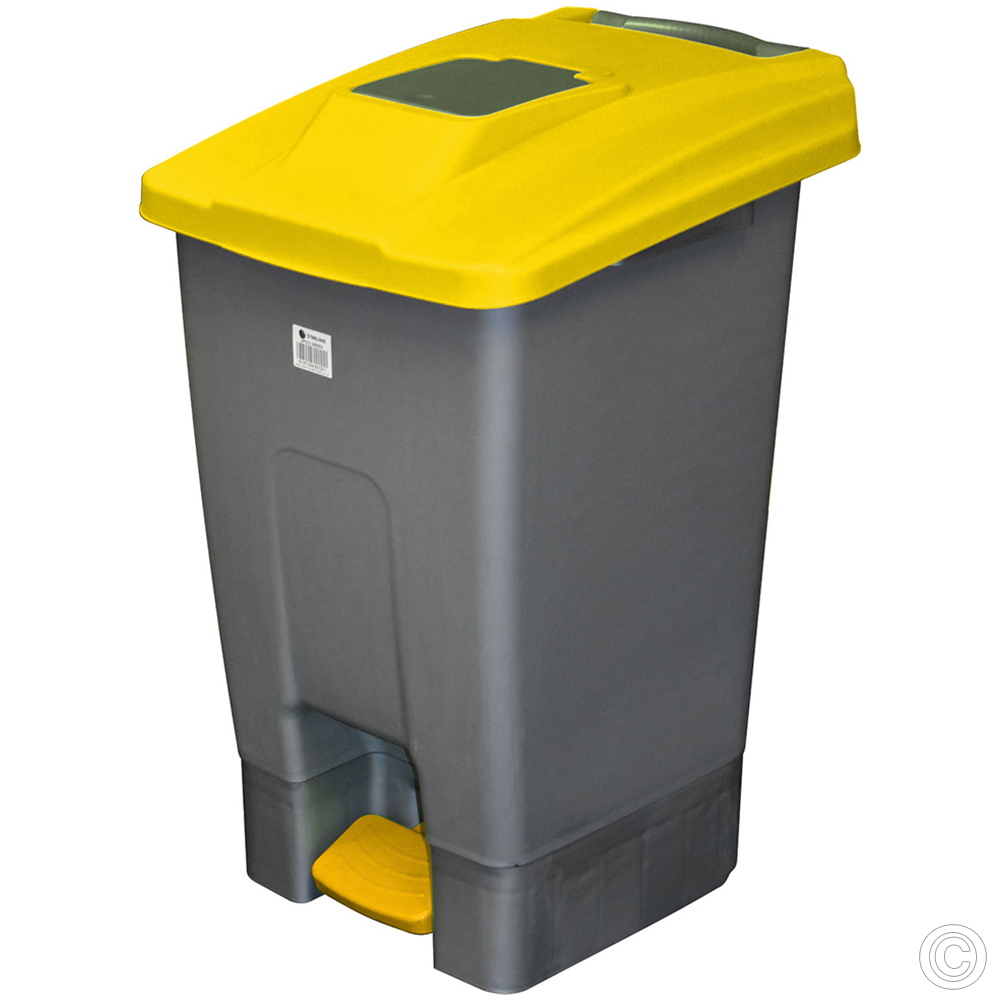 Large Wheelie Bin Yellow Lid 100L Waste Rubbish Recycling Pedal Bin ...