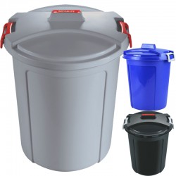 46L Plastic Lock Bin Garden Waste Bin with Locking Lid - Heavy Duty, Weather Resistant - in 3 colours